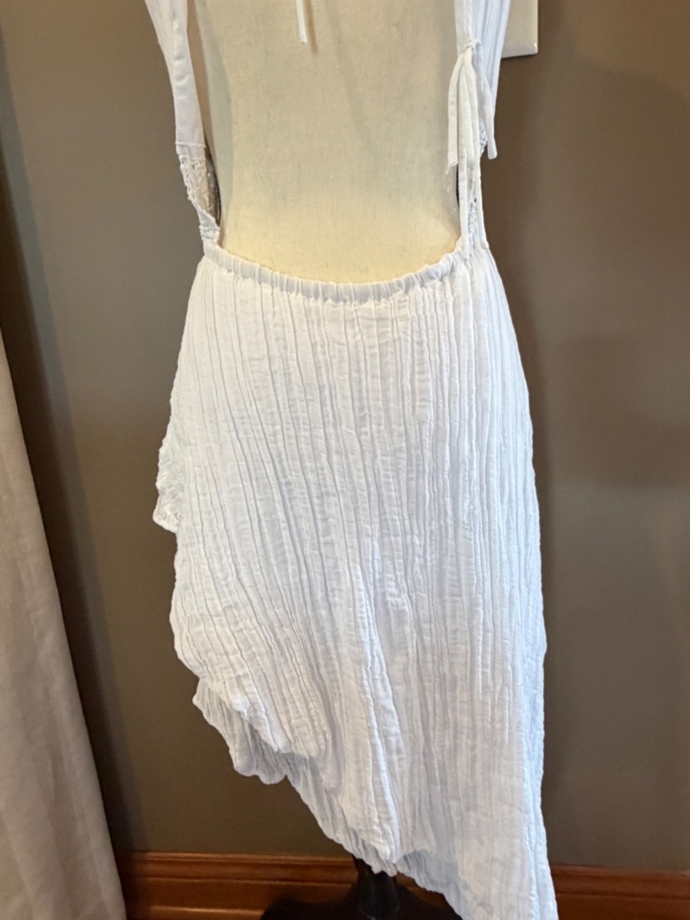 Guess Eco Danny White Gauze White A-Symmetrical Dress, party Size Medium - Picture 6 of 15